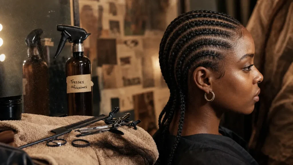 Faire des tresses africaines : peigne et pinces, tresses africaines collées, mèches nettes
