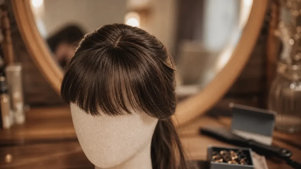 Fausse frange naturelle : clip ou serre-tête ou Remy Hair