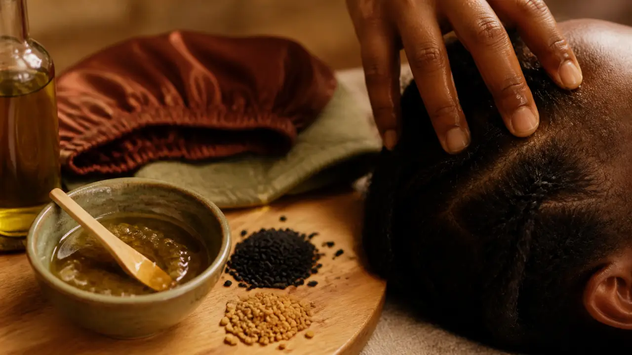 Chute de cheveux remede arabe : huile de nigelle et argan, massage du cuir chevelu