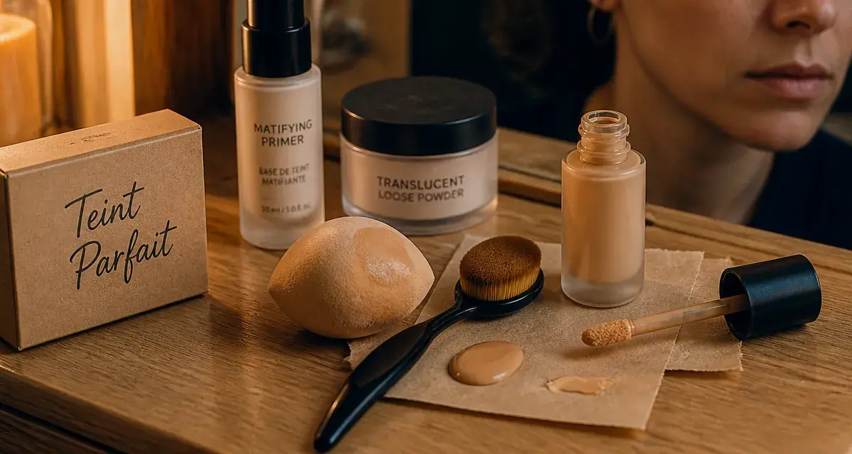 Conseil maquillage teint naturel longue tenue, éponge et fond de teint