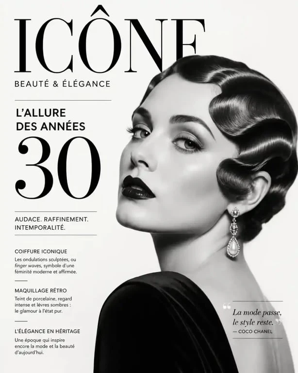 Coiffure finger waves et maquillage années 30