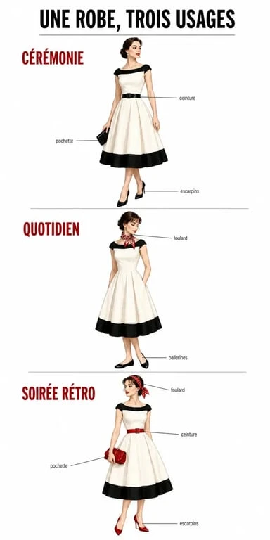 Idées d’accessoires pour porter une robe vintage année 50 au quotidien ou en soirée