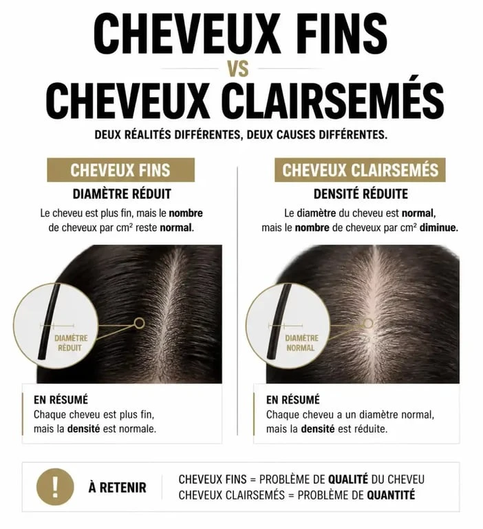 Différence entre cheveux fins et clairsemés pour choisir sa coupe