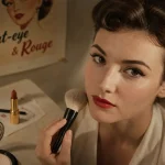 Maquillage des annees 50, look Marilyn Monroe, teint porcelaine et rouge iconique