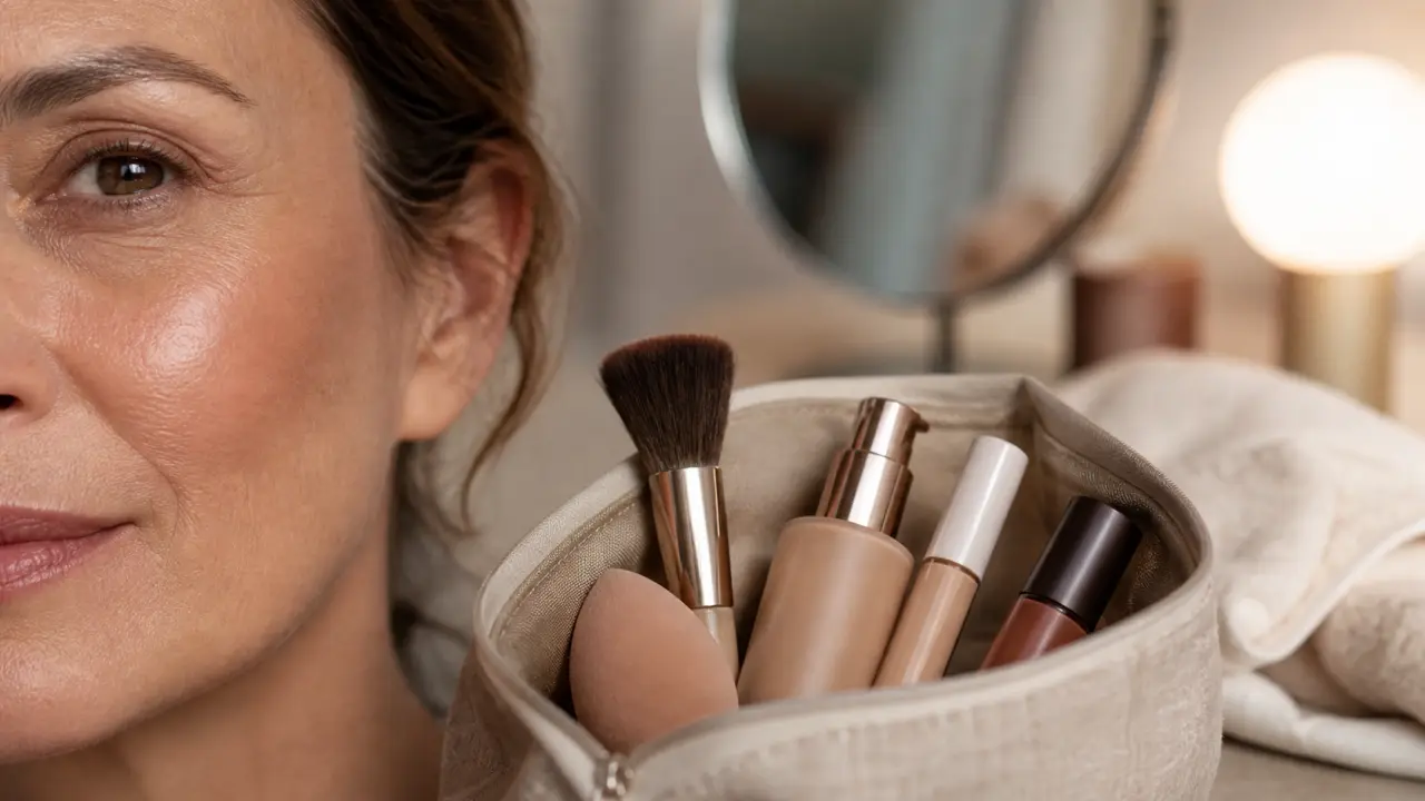 Maquillage pour peau mature, peau hydratée au fini satiné