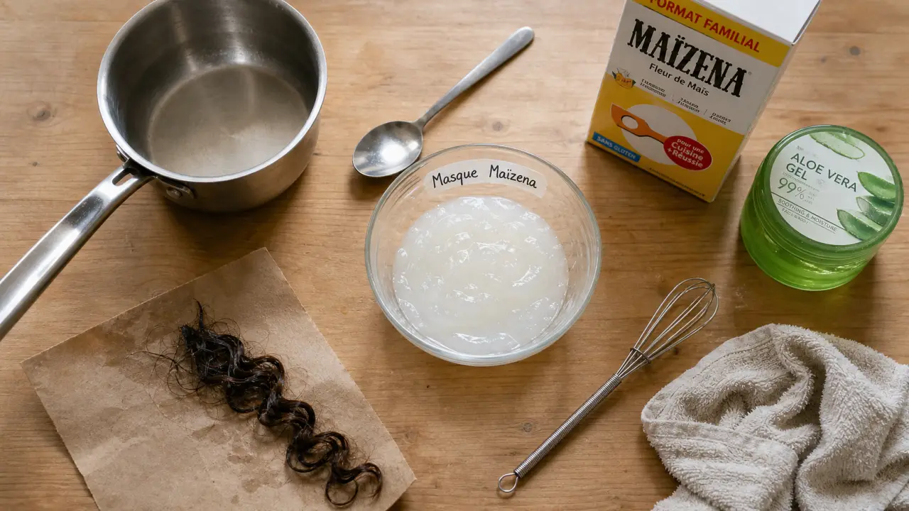 Masque maizena cheveux : gel Maïzena pour cheveux, application