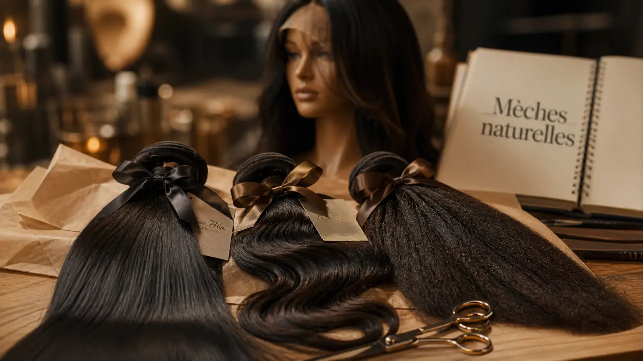 Mèches naturel Remy : 3 paquets, textures lisse, loose wave, kinky straight