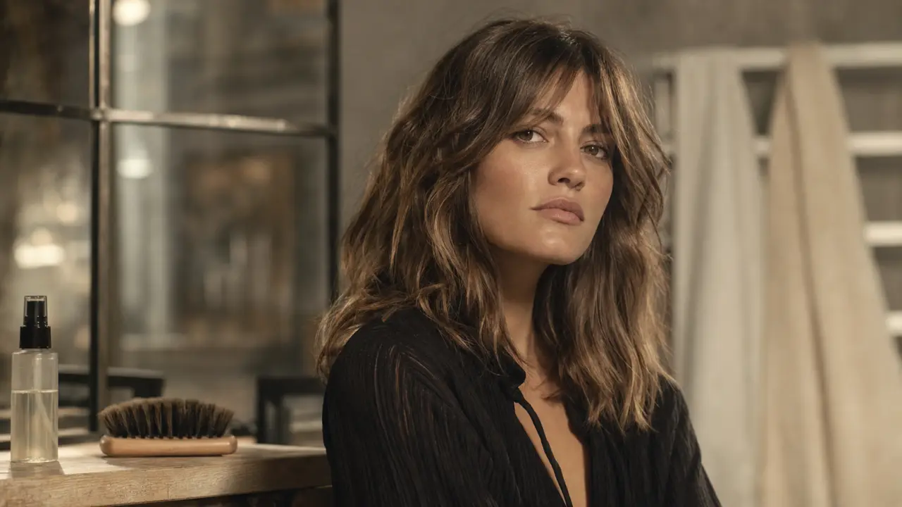 Moderne coupe femme mi long dégradé : volume et mouvement