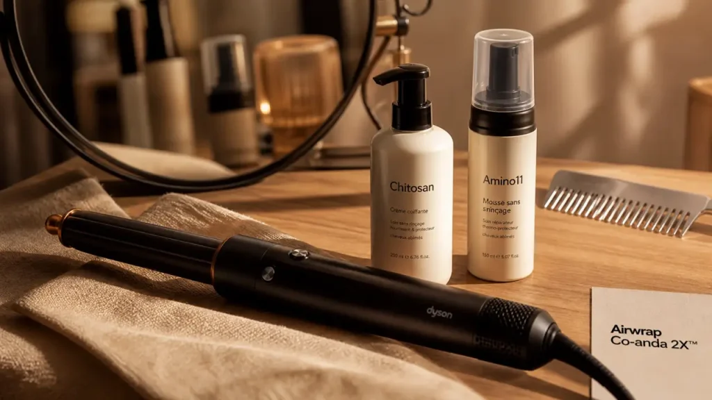 Nouveau soin des cheveux Dyson : Airwrap Co-anda 2X, Chitosan et Amino11