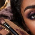 Yeux marron vert quel maquillage : maquillage prune cuivre qui révèle les reflets verts