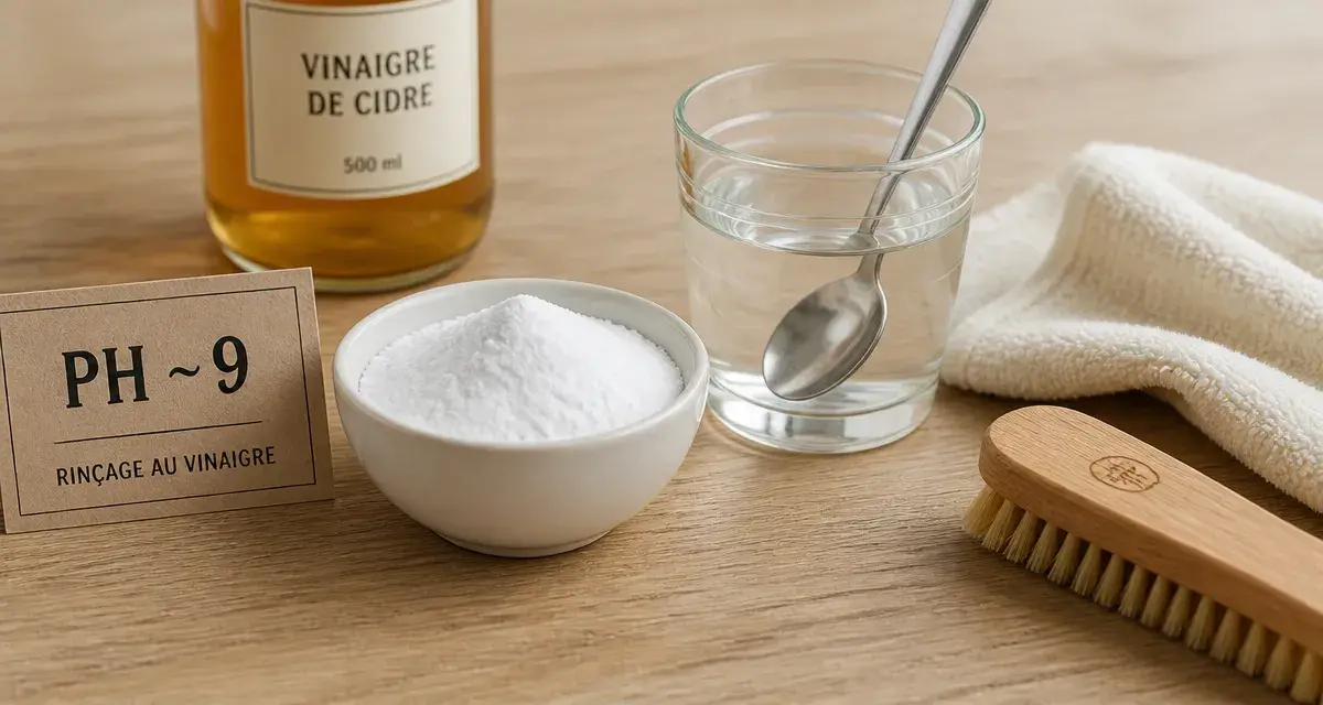 Bicarbonate de soude cheveux avec rinçage au vinaigre de cidre