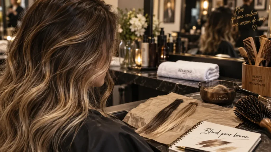Coloration blond pour brune : éclaircir sans sacrifier les longueurs