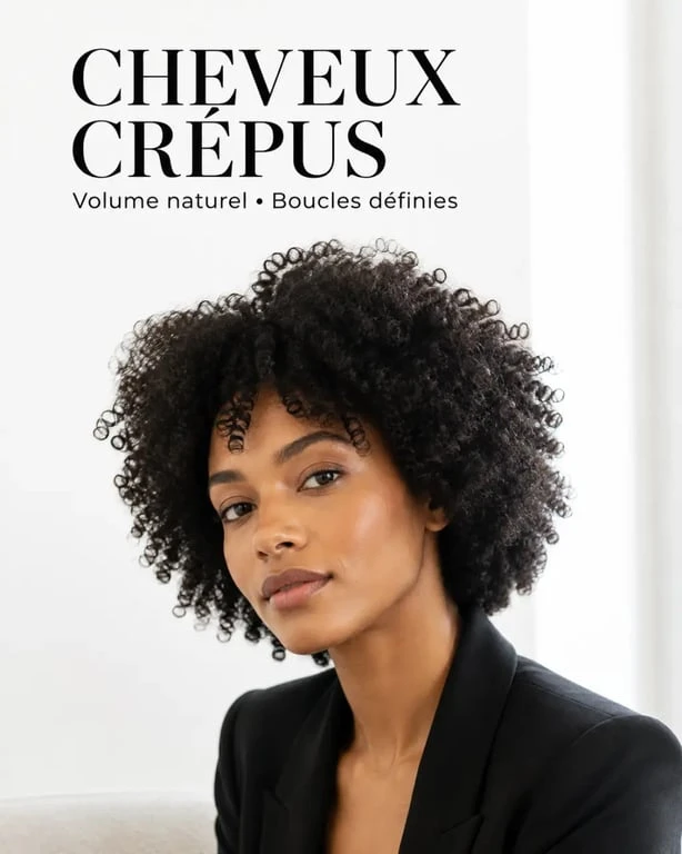 Idée coiffure cheveux crepu : afro structuré avec boucles définies et volume naturel