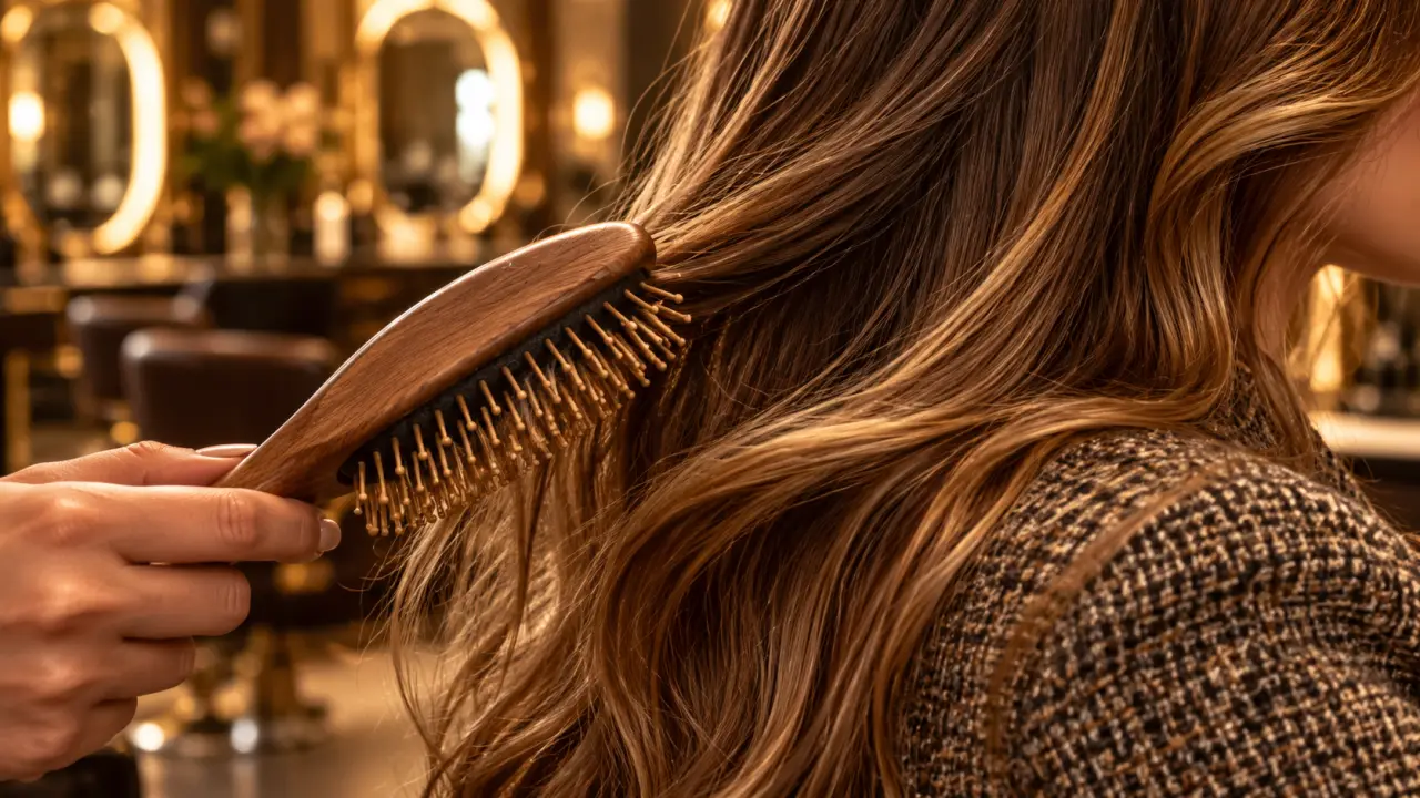 Meche miel et caramel sur cheveux châtains, reflets dorés