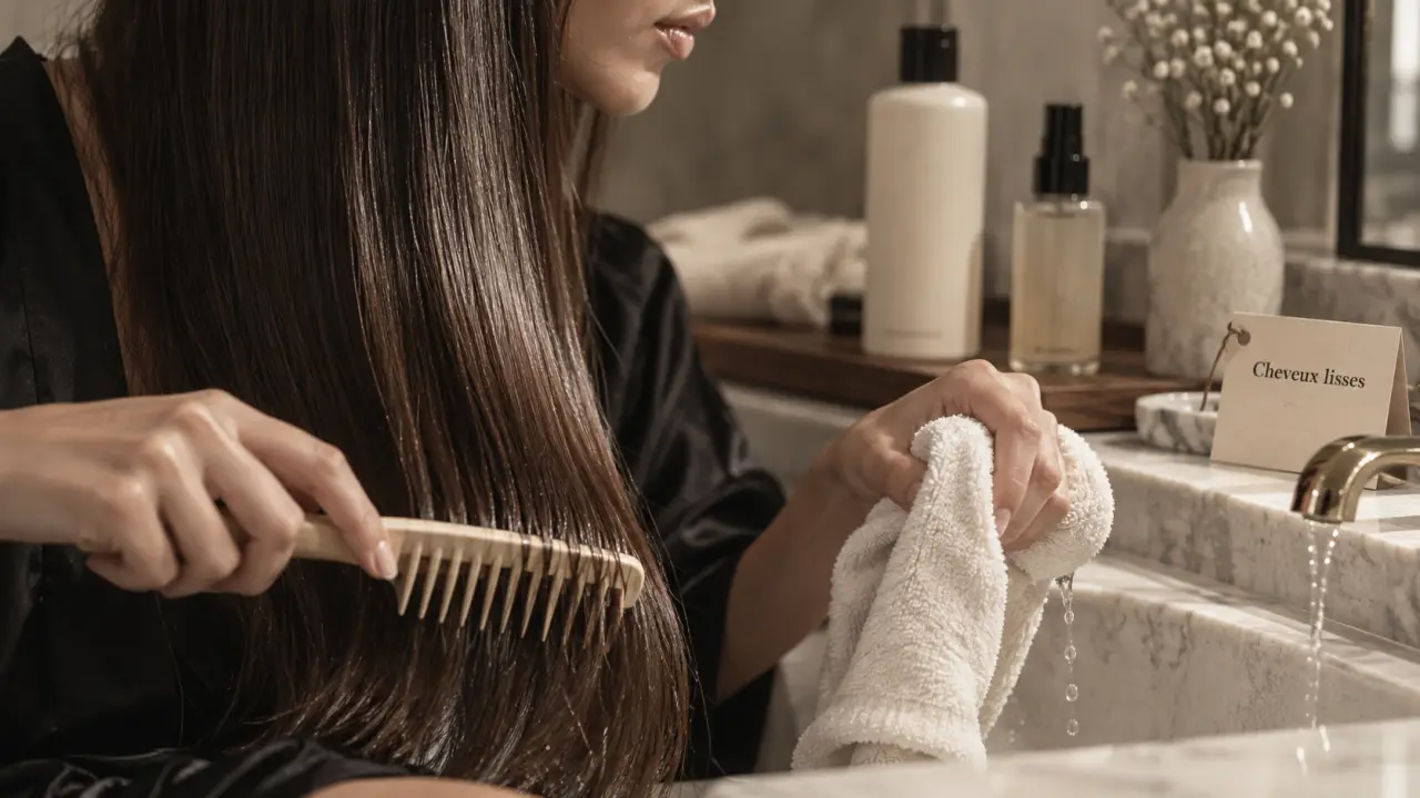 Soin cheveux lisse : hydrater sans alourdir, cheveux lisses et brillants