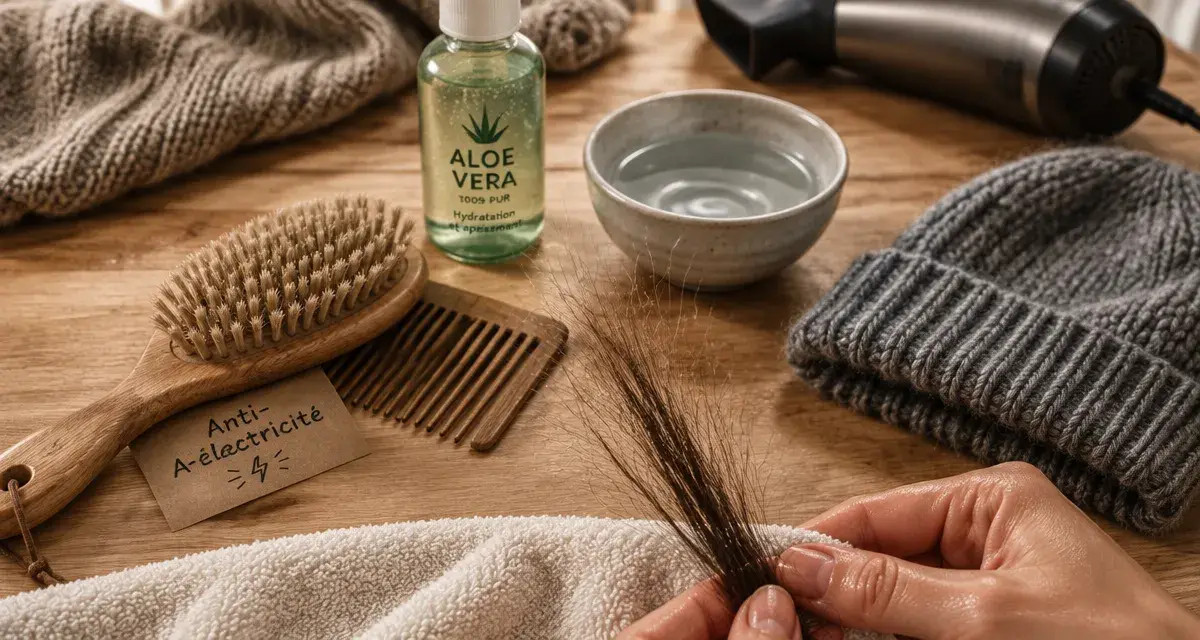 Cheveux electriques calmés par eau et aloe vera, remede de grand mere
