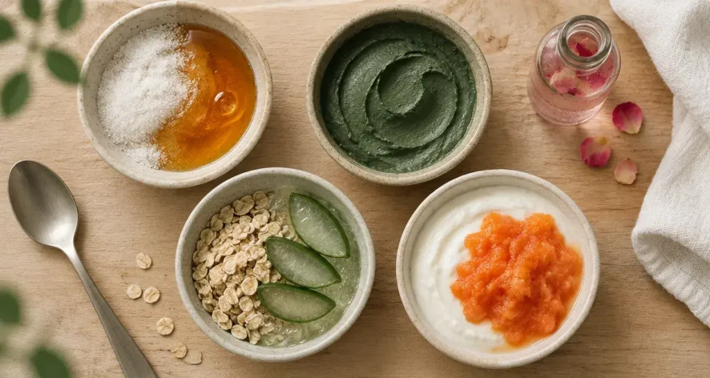 Gommage visage maison : 4 recettes selon la peau et le sucre qui irrite à éviter