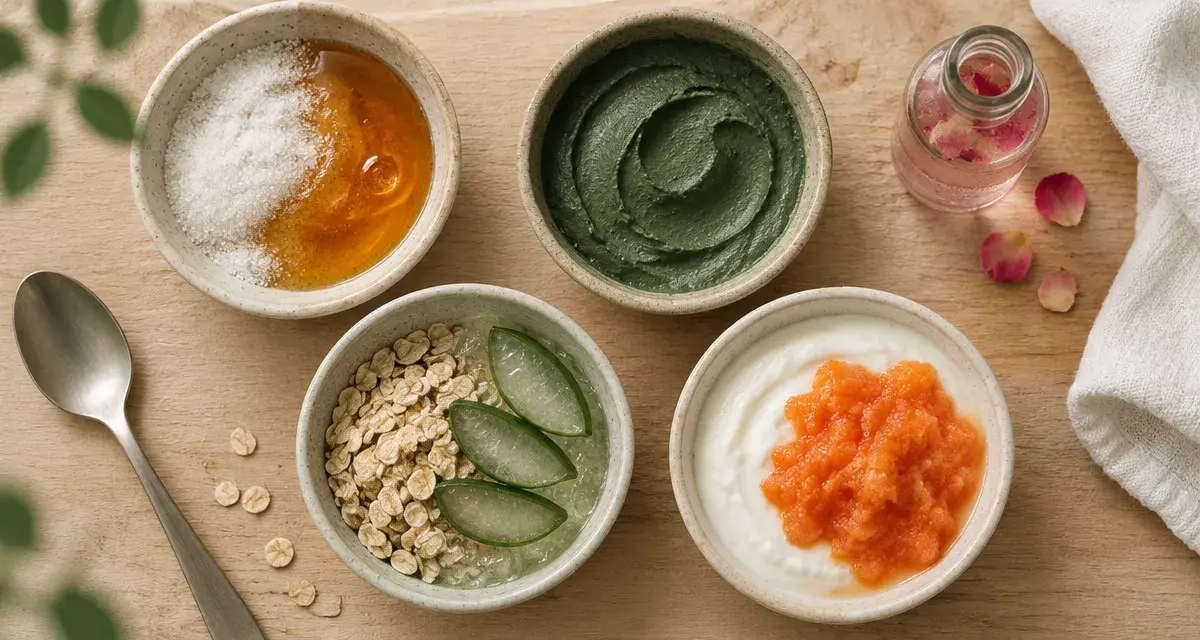 Gommage visage maison recette : quatre bols et textures pour la peau