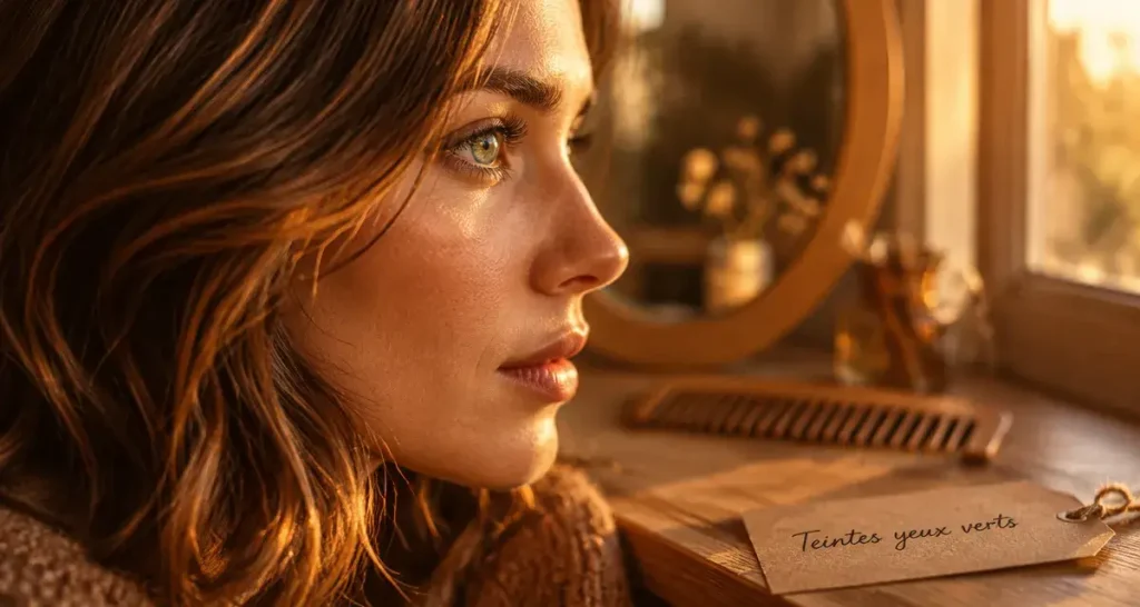 Quelle couleur de cheveux yeux verts : blond doré, roux cuivré ou brun chocolat, yeux verts au golden hour